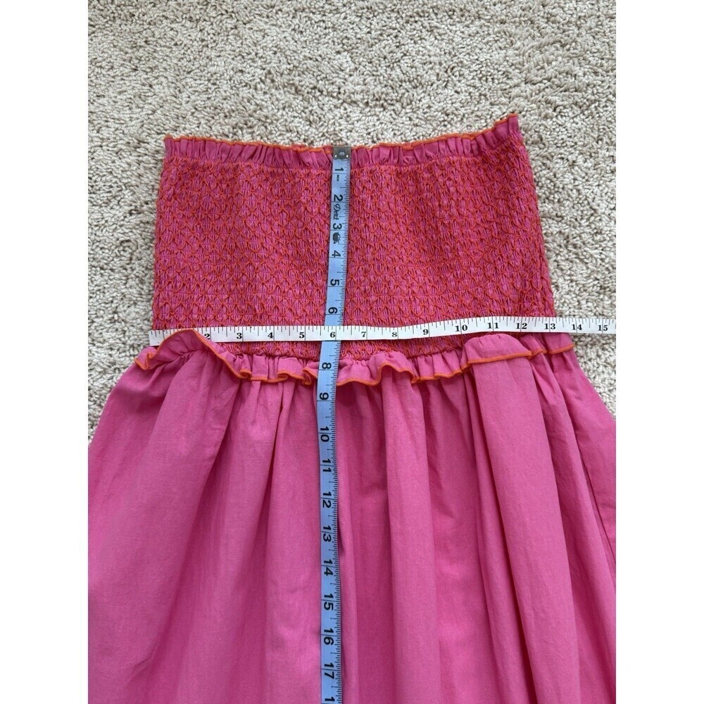 Tuckernuck Pomander Place Women’s M Strapless Jessie Maxi Dress Pink‎ Smocked - Picture 7 of 8